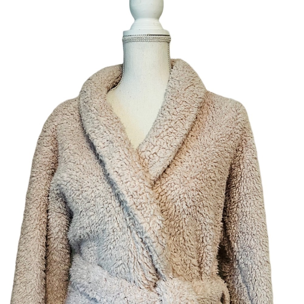 POTTERY BARN BEIGE TEDDY ROBE EST SIZE LARGE - Picture 2 of 9